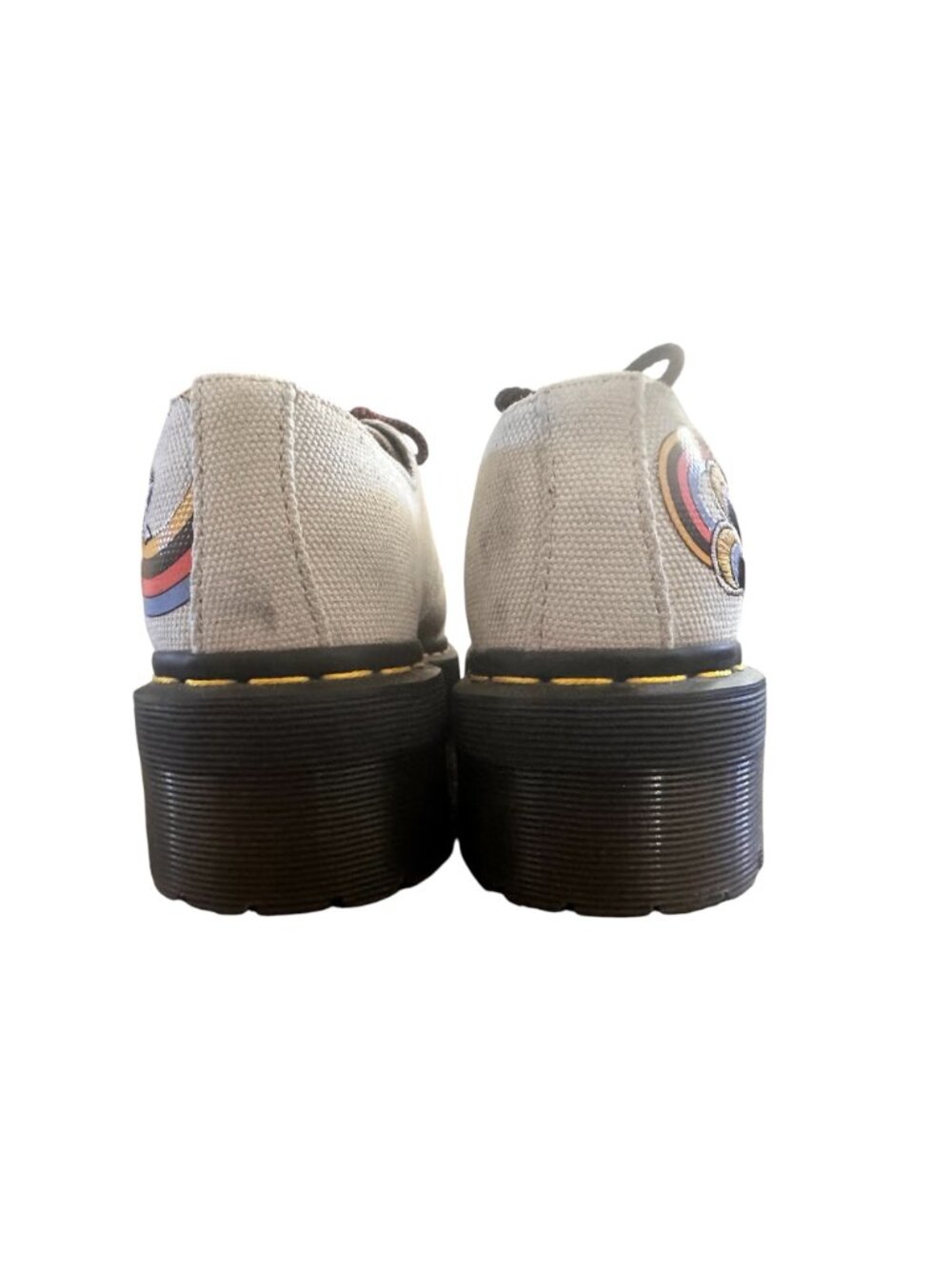 Dr Martens 1461 Quad Retro Ray Canvas Platform Oxford Shoes Womens 8 Embroidery - Picture 12 of 16
